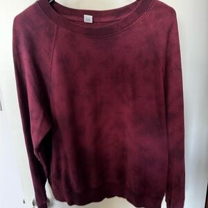Small Old Navy Maroon Tie Dye Crewneck Sweatshirt